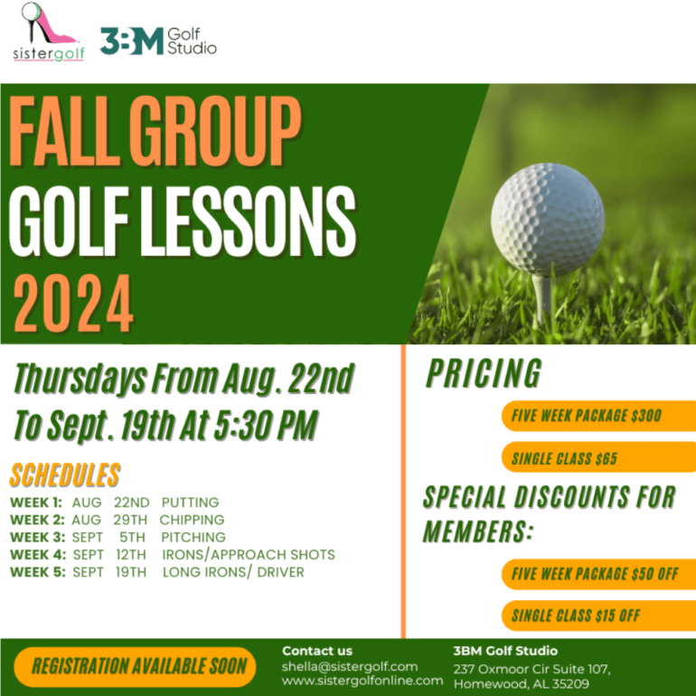 Fall Group Golf Lessons – From Thursdays, August 22nd to September 19th, 2024