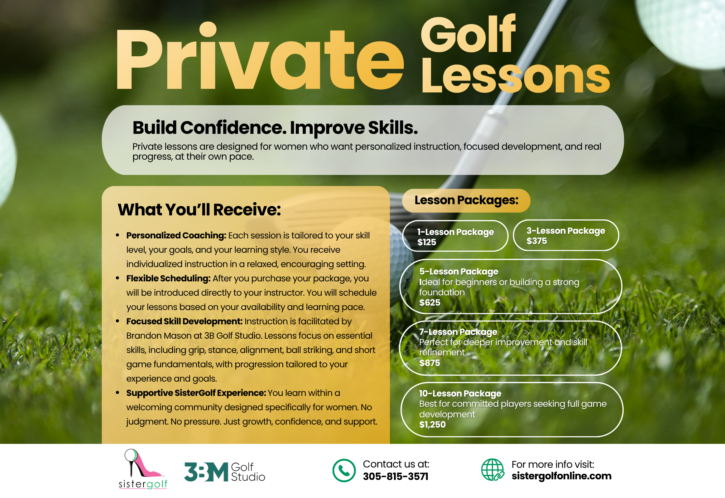 SisterGolf Private Lesson Experience